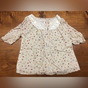Toddler Blouse with Flower Print, Lace- Genuine Kids from OshKosh 18month